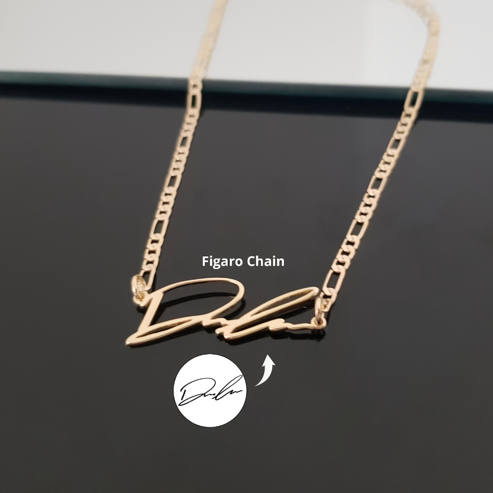 Custom Handwritten Pattern Necklace, Personalized Signature Pendant